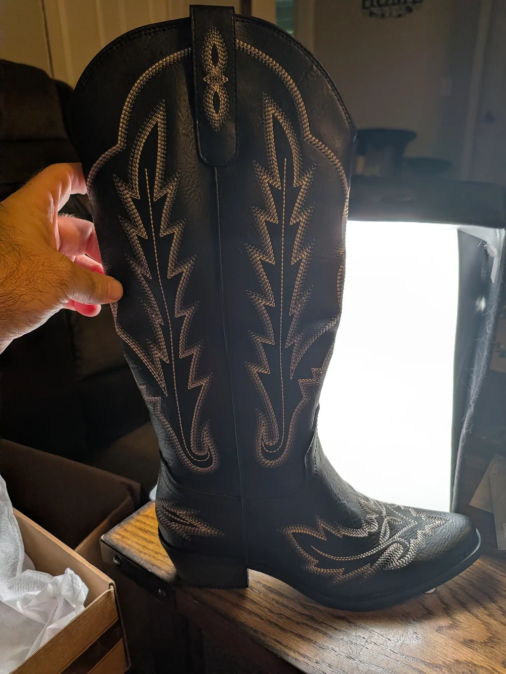 REDTOP The Rosemary  Embroidered Tall Western Cowgirl Boots with Side Zipper